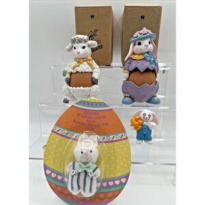 Vintage Avon Easter Bunny Rabbit‎ Brooch Lot + Egg Pals Bunny & Lamb Unused